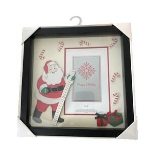 Kohls Christmas Santa Claus Picture Frame Shadowbox Candy Cane Presents 9 x 9